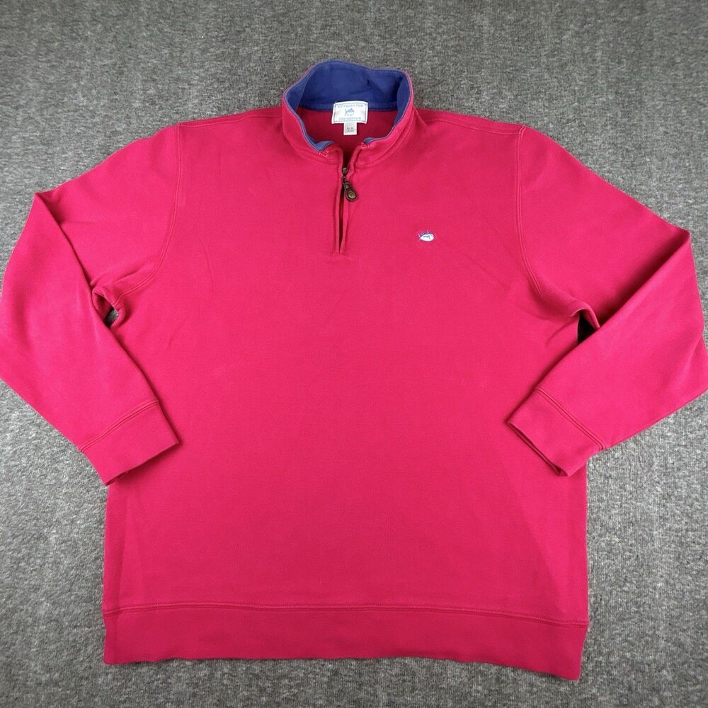 SOUTHERN TIDE The SKIPJACK Sweatshirt Mens Sz XL 1/4 Zip Pullover Sweater Berry